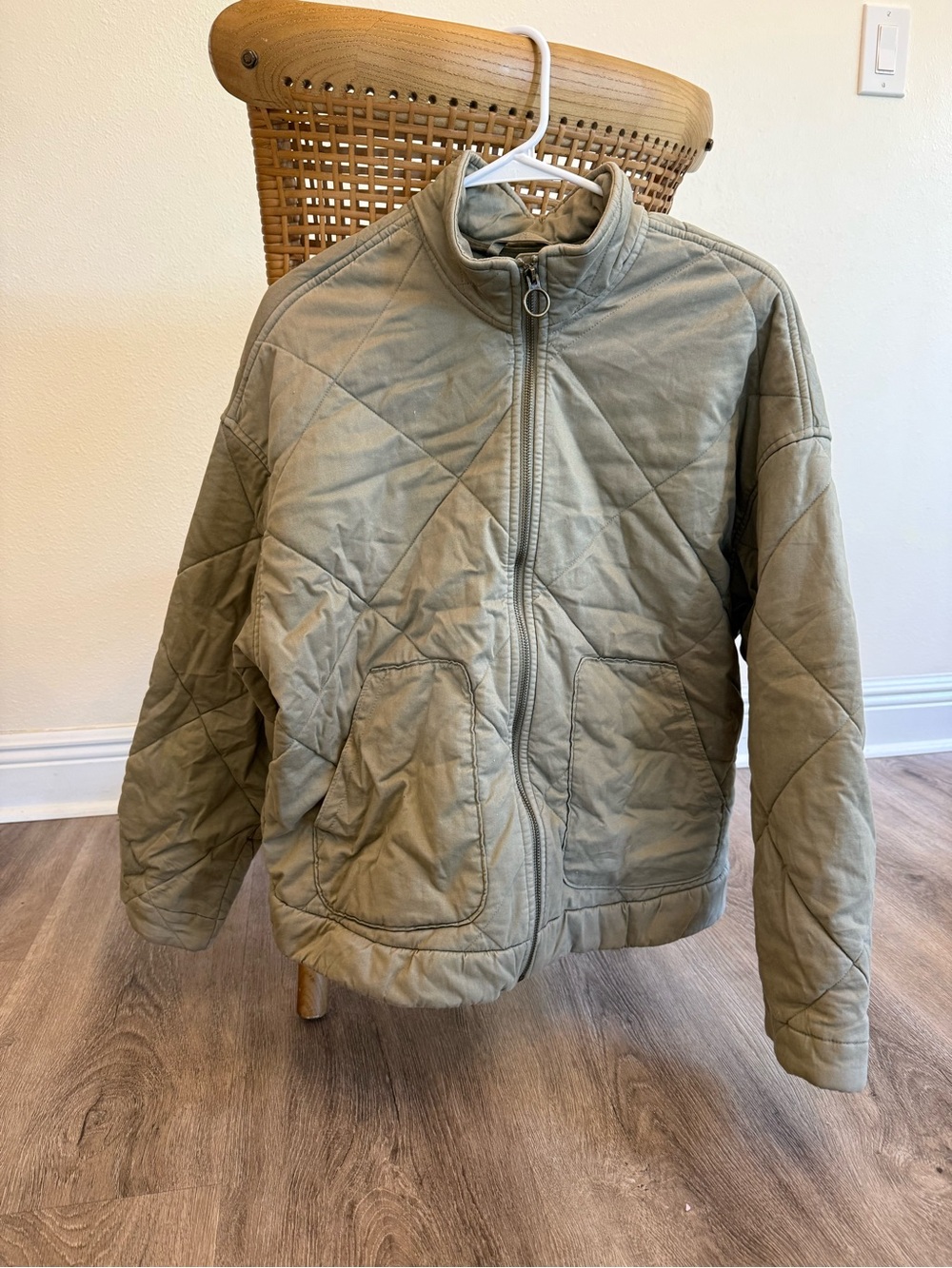 Quilted Jacket in Olive Green